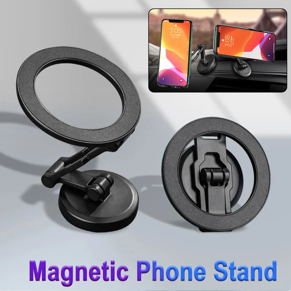 For Magsafe Magnetic Metal Phone Mount - 1-Sec Attachment ,Super Strong Magnetic Ring,360° Rotatable for Car/Desk/Travel