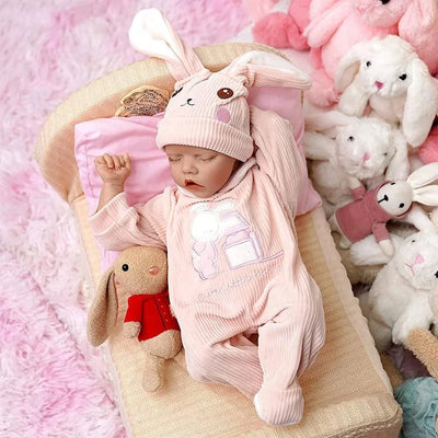 Pink Rabbit 46-50cm Doll Outfits |Silicone Reborn |Designer Baby Dolls Clothes Outfit Accessories