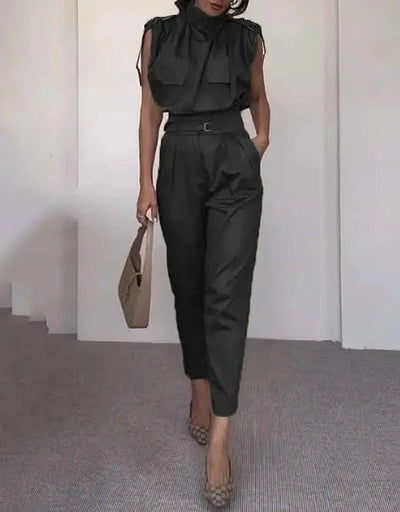 Summer Outfits for Women 2024 Two Pieces Set Fashion Casual Solid Loose Pants Two Piece Set Temperament Commuting
