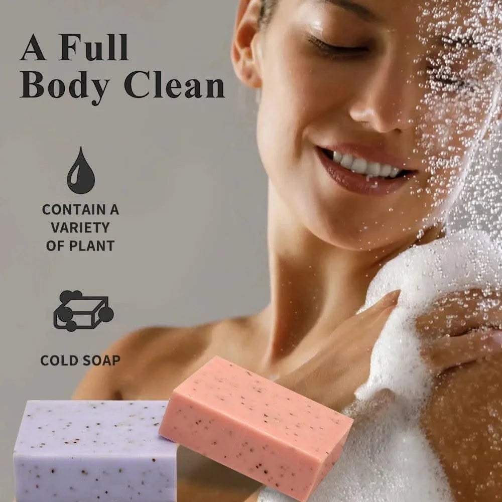 4 Pack Of Lavender Frosted Soap - 4, Coconut, Tea Tree Essential Oil - Kraft Paper Box For Gifts And Luxurious Travel Experience