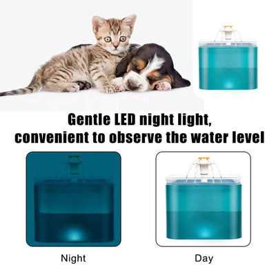 Pet Water Dispenser with Recirculate Filtring for Clean Water Automatic Cat Drinking Fountain USB Charging with LED Lighting