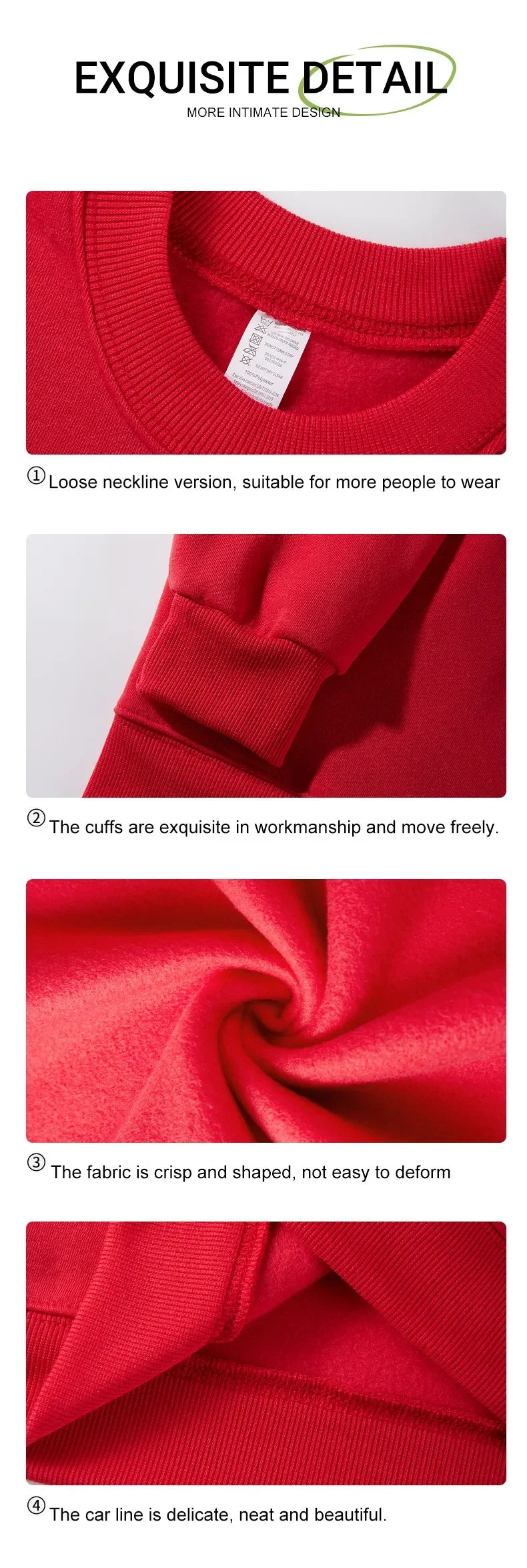 The Ancient Red Twlipws Design Women Sweatshirt Soft Warm Tops Fleece All-Match Pullover Crewneck Casual Sportswear For Woman