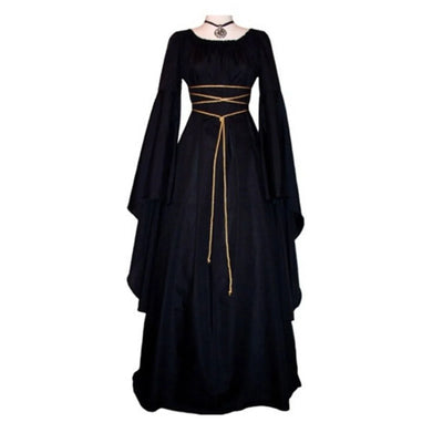 Women Dresses Vintage Medieval Cosplay Costume Ghost Witch Vampire Gothic Dress Halloween Christmas Masquerade Party Dress