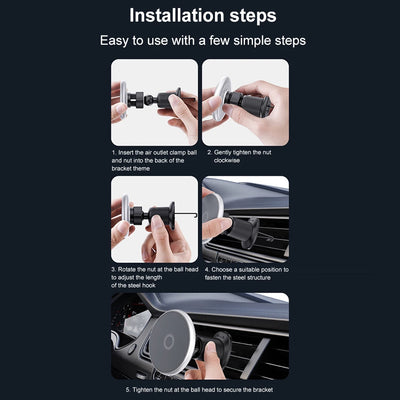 Magnetic Smartphone Support for MagSafe Car Mount 360 Degree Rotation Phone Holder Fit for iPhone 12 13 14 15