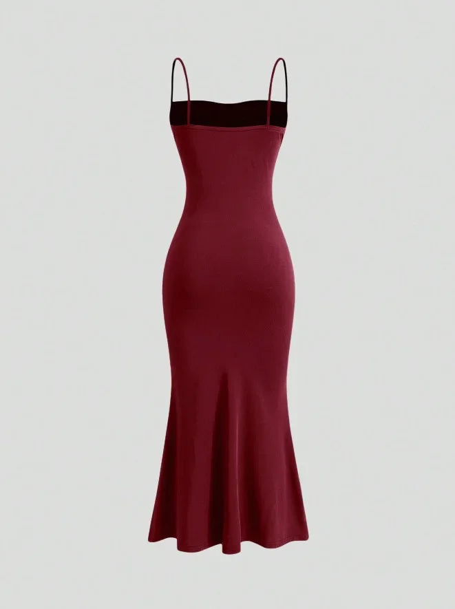 Women's Dress 2025 Spring Summer Elegant Party Fitting Slim Spaghetti Strap Mermaid Hem Maxi Fashion Lady Party Dresses Vestidos