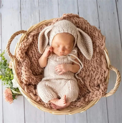 Bunny Rabbit Crochet Knitted Photography Props| Newborn Baby Outfits| Hat, Diaper Pants Costume| Unisex Infant