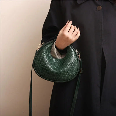 PU Leather Shoulder Bag Fashion Solid Color Lattice Crossbody Bag Small Bag Ladies Trend Luxury Designer Handbags