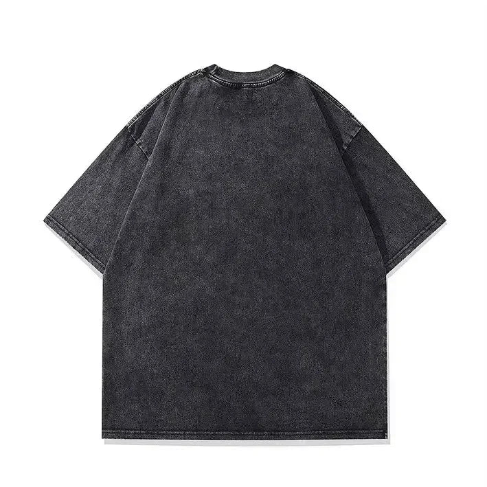 Daft Punk's Printed T-shirts with Short Sleeves and Round Collars for Both Men and Women Are Heavily Washed and Aged