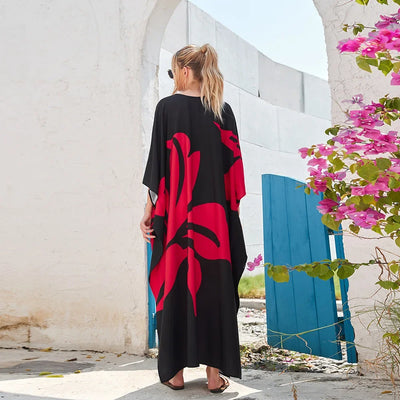 Plus Size L-5XL Bohemian Women Maxi Dress 2023 Autumn Printed Casual Shirt Party Vestidos Loose Sundress