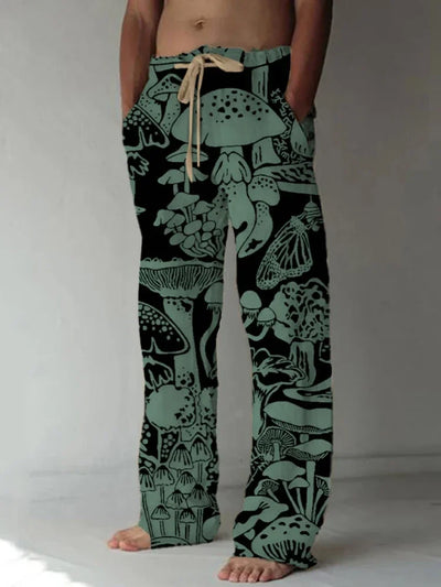 Full Length Wide Leg Pants Printed Colorful Mushroom Hipster Harajuku Summer Trousers Streetwear Sweatants Men Women Clothing