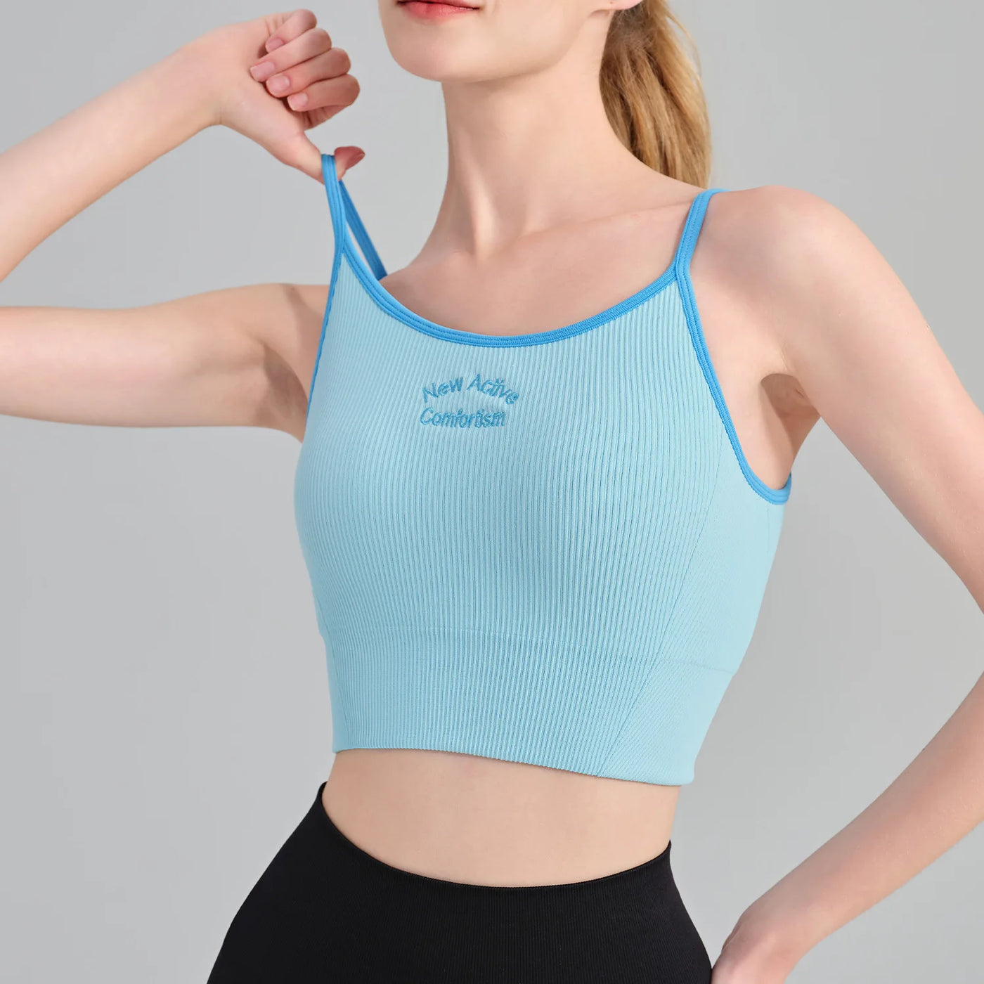 Women Breathable Sports Bra Fitness Tops Gym Crop Top Brassiere Push Up Camisole Sport Bras Gym Workout Top Letter Yoga Bra
