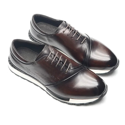 Luxury Brand Design Men's Oxford Shoes Fashion France Style Leather Sneakers Slip-on Casual Business Travel Non-slip Male Shoes