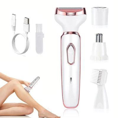 4 in 1 Women's electric epilators Hair trimmers for underarms, bikini, arms, legs, face and beard Portable and painless epilator