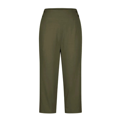 Women Elastic High Waist 3/4 Pant Casual Active Fit Wide Capris Leg Pants Trousers With Pockets Pants Woman брюки женские