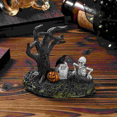New Halloween Decoration Landscape Resin Ornaments Creative Ghost Festival Withered Tree Home Desktop Decor