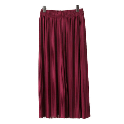 Women's Pants Wide Leg Pants Crinkle Plain Trousers Baggy Elastic Waist Bottoms Woman Clothes pantalones ropa para mujer 바지