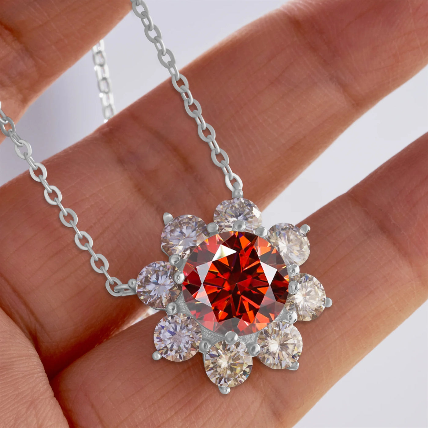 Total 9 carat  Moissanite Solitaire Drop Necklaces Silver Pendant Original Real 925 Silver Chain Jewelry for Women