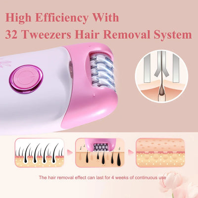 Hatteker Electric Epilator for Women Facial Body Hair Removal Machine Legs Depilatory Tool for Skin Care Razor Shaver
