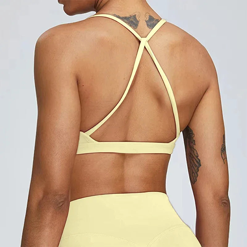 Sexy Scrunch Sports Bra Gym Top Women Running Back Cross Top Women Sportswear Yoga Underwear Fitness Workout Yoga ClothingWomen