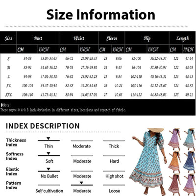 dresses for women Fashion summer Casual long dresses Bohemian V-Neck Printed High Waisted Big Swing Dress vestidos cortos