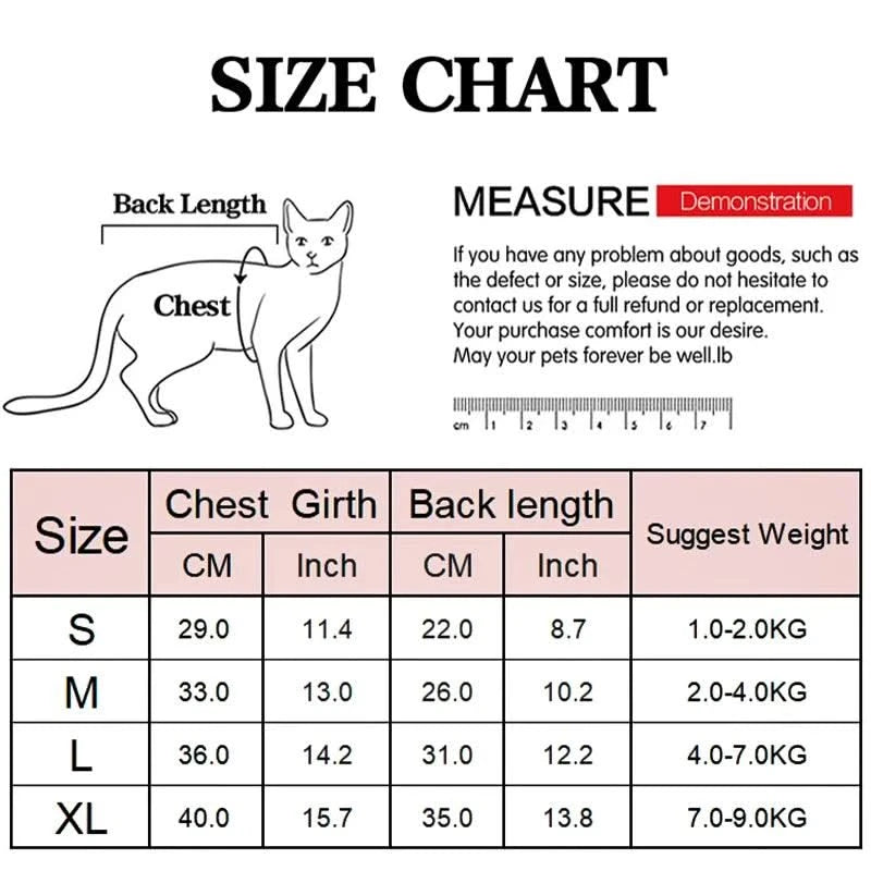 Cat Weaning Suit Pet Care Clothes Small Dogs Cat Sterilization Jumpsuit Anti-licking Surgery Recovery Clothing Kitten Outfits