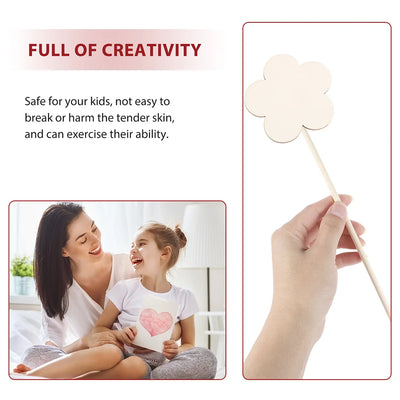 16Pcs Fairy Wands Unfinished Wooden Kids Toys Smooth Creative Craft Party Props Girls Gifts Halloween Birthday Wooden Fairy Wand