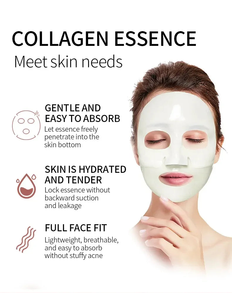 Bio-Collagen Face Mask Deep Moisturizing Overnight Mask Collagen Protein Hydrogel Soft Gel Mask Brightening Firming Skin Care