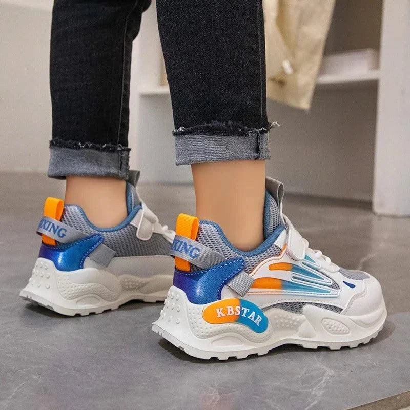 Children's Sports Shoes for Boys Girls Running Sneakers Air Mesh Fashion Classic Boys Casual Shoes Breathable White Blue Pink