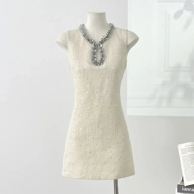 High Quality Luxury Small Fragrance Tweed Dresses For Women 2025 Sweet Short Summer Dress Party Vestidos Robes Roupas Feminina