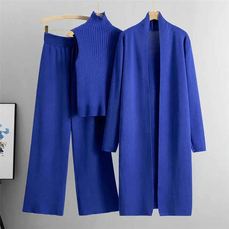 Sets Outifits New 3PCS Solid Tape Patch Tank Top &  Pants Set with Coat Fashion Casual Women Tracksuits Female