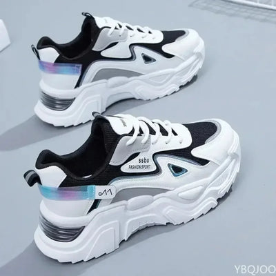 Sports shoes for women 2025 new fashion Korean version trendy fly woven breathable anti slip lightweight running shoes