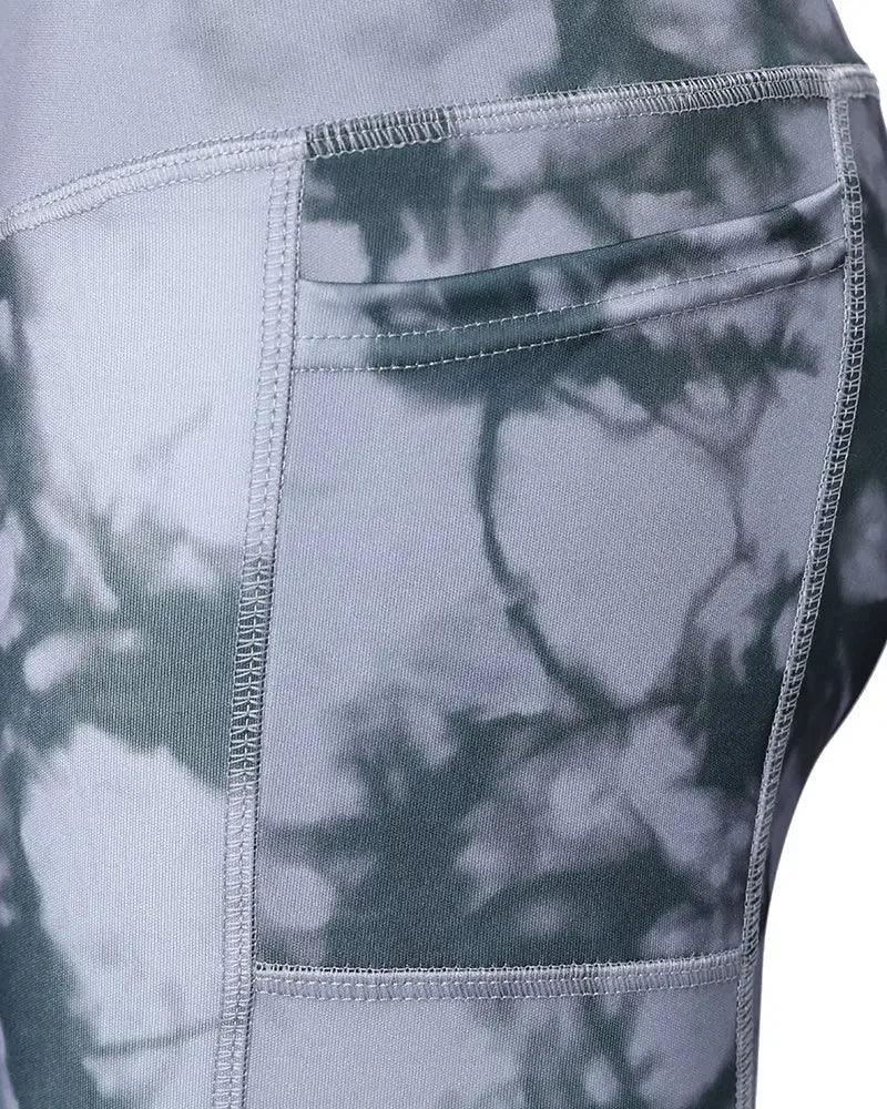 Women's Pants 2022 Autumn Fashion Tie Dye Print Tummy Control Butt Lifting Pocket Design Casual Skinny Daily Long Yoga Pants