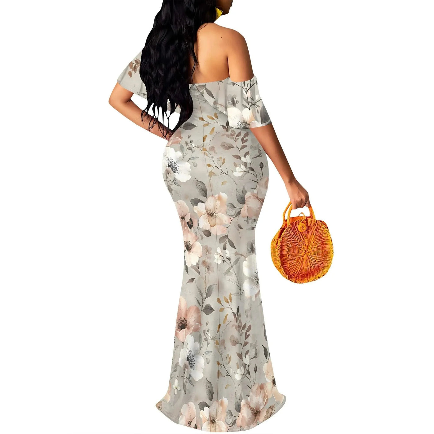 Women's 2025 Summer Trendy Dress Floral Strappy Backless Maxi Dresses Sexy Bodycon Evening Party Long Dress