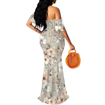 Women's 2025 Summer Trendy Dress Floral Strappy Backless Maxi Dresses Sexy Bodycon Evening Party Long Dress