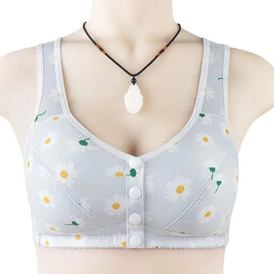 Bra For Women Wire Free Bra Cotton Underwear Front Closure Brassiere Women's Lingerie Large Bust 50 52 BCD Cup
