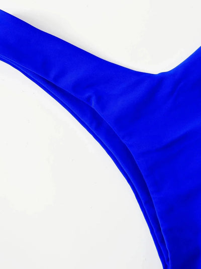 OIINAA Bathing Suit Women Solid Sexy Swimsuit Bow Tie Drawstring Lace Up Summer Bikini Set Two-pieces Beachwear Thong Biquinis