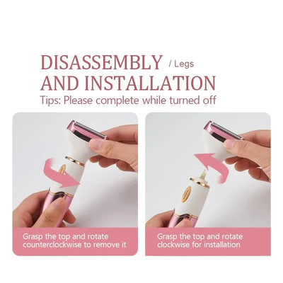 4 in 1 Women's electric epilators Hair trimmers for underarms, bikini, arms, legs, face and beard Portable and painless epilator
