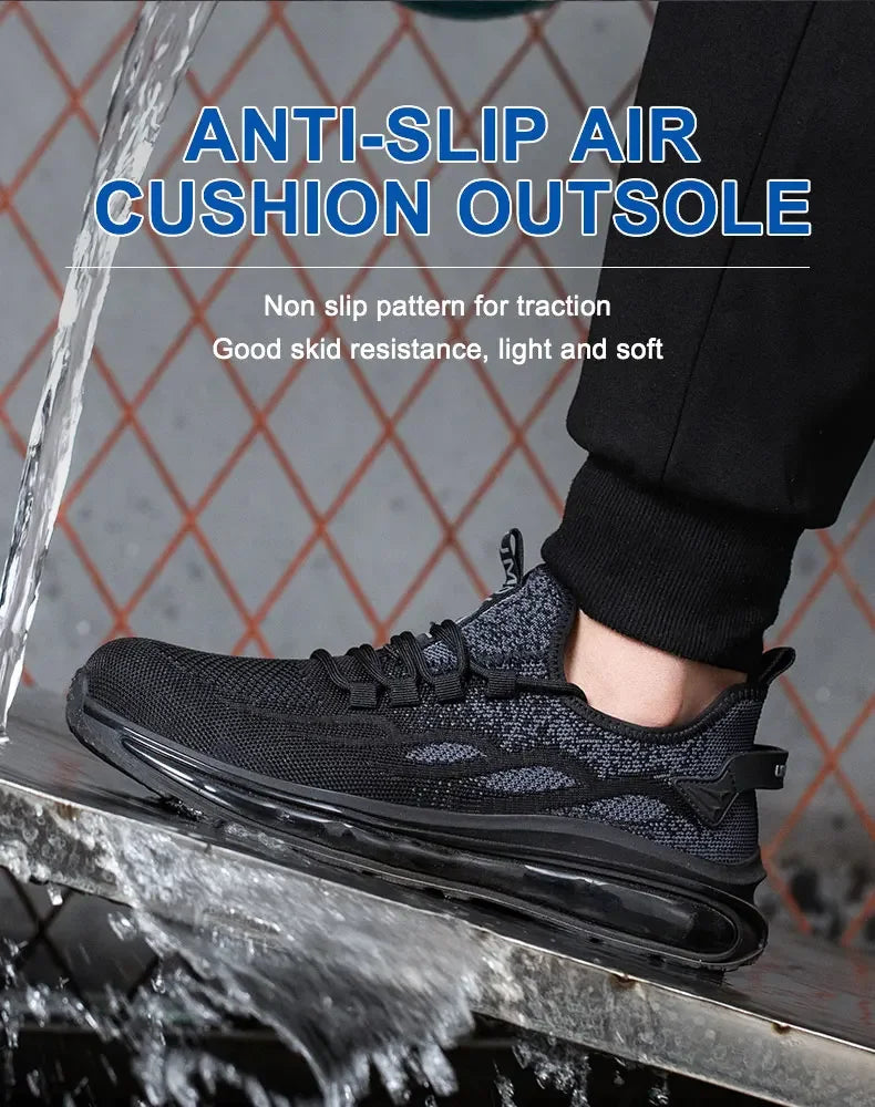 Non Slip Lightweight Breathable Sneakers for Women Steel Toe Indestructible Safety Shoes Anti-puncture Protection Safety Shoes