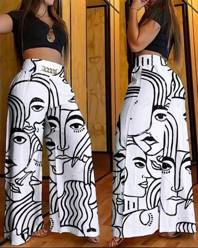 Wide Leg Pants Women Capris Loose Flare Pant Pockets Solid Basics Casual Spliced High Waist Trousers Streetwear Summer 2025