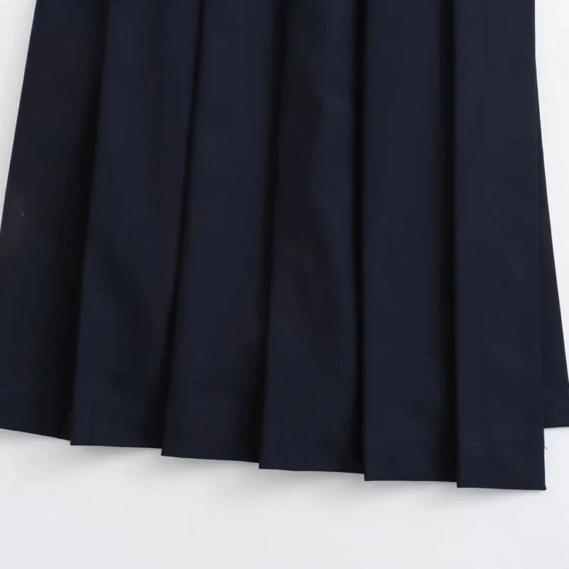 Elegant Asymmetry Pleated Skirt Simple Style Women Autumn Fashion Lady A-Line Casual Streetwear Stylish Loose Long Skirts