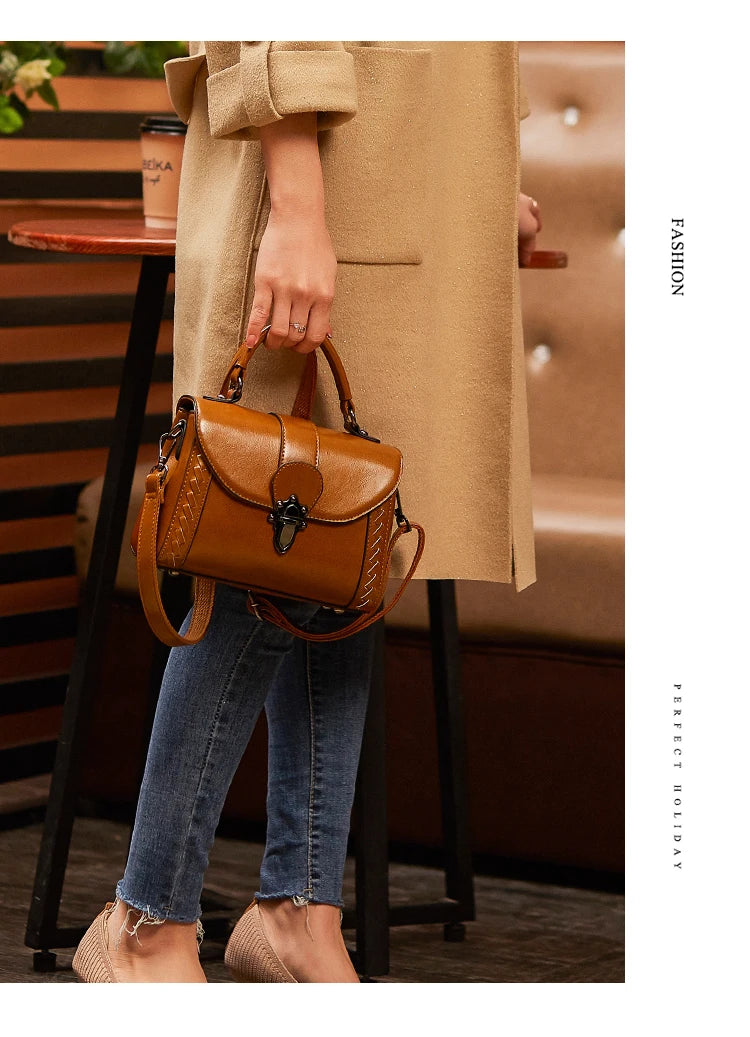 Women's Handbag Genuine Leather Hand Purses Luxury Fashion Female Shoulder The Tote Bag Designer With Top Handle Crossbody Bags