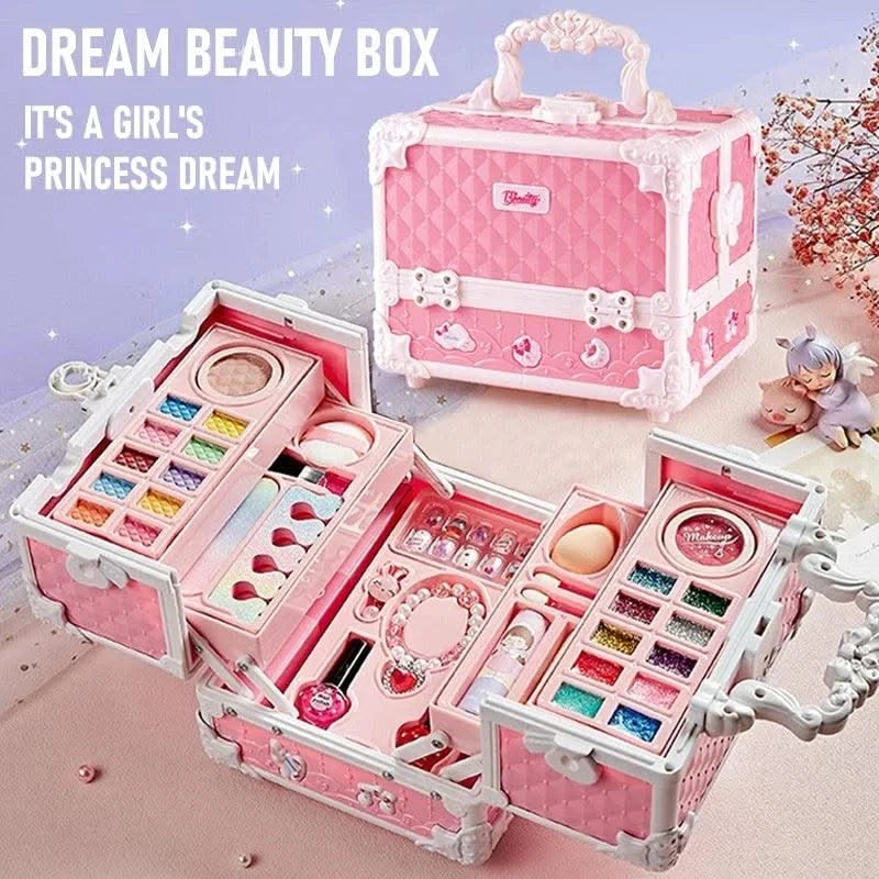 Kids Makeup Kit Little Girls 49 Pcs Washable Makeup Kit Real Girl Princess