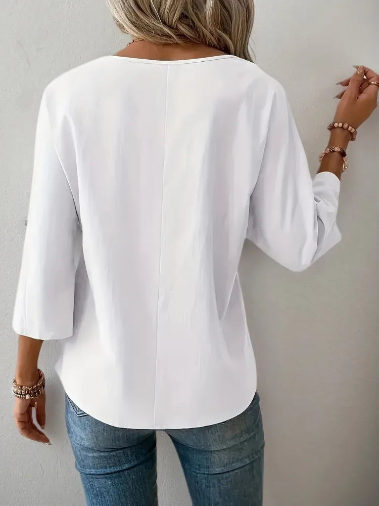 Plus Size Womens Fashion Summer Breathable Shirts Crew Neck Loose Fit Tops Blouses Half Sleeve Casual Solid Plain Lady Clothings