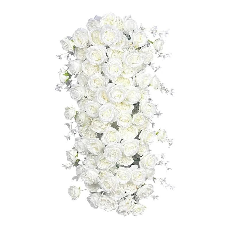 90CM White Rose Flower RowDecor Wedding Party Dress