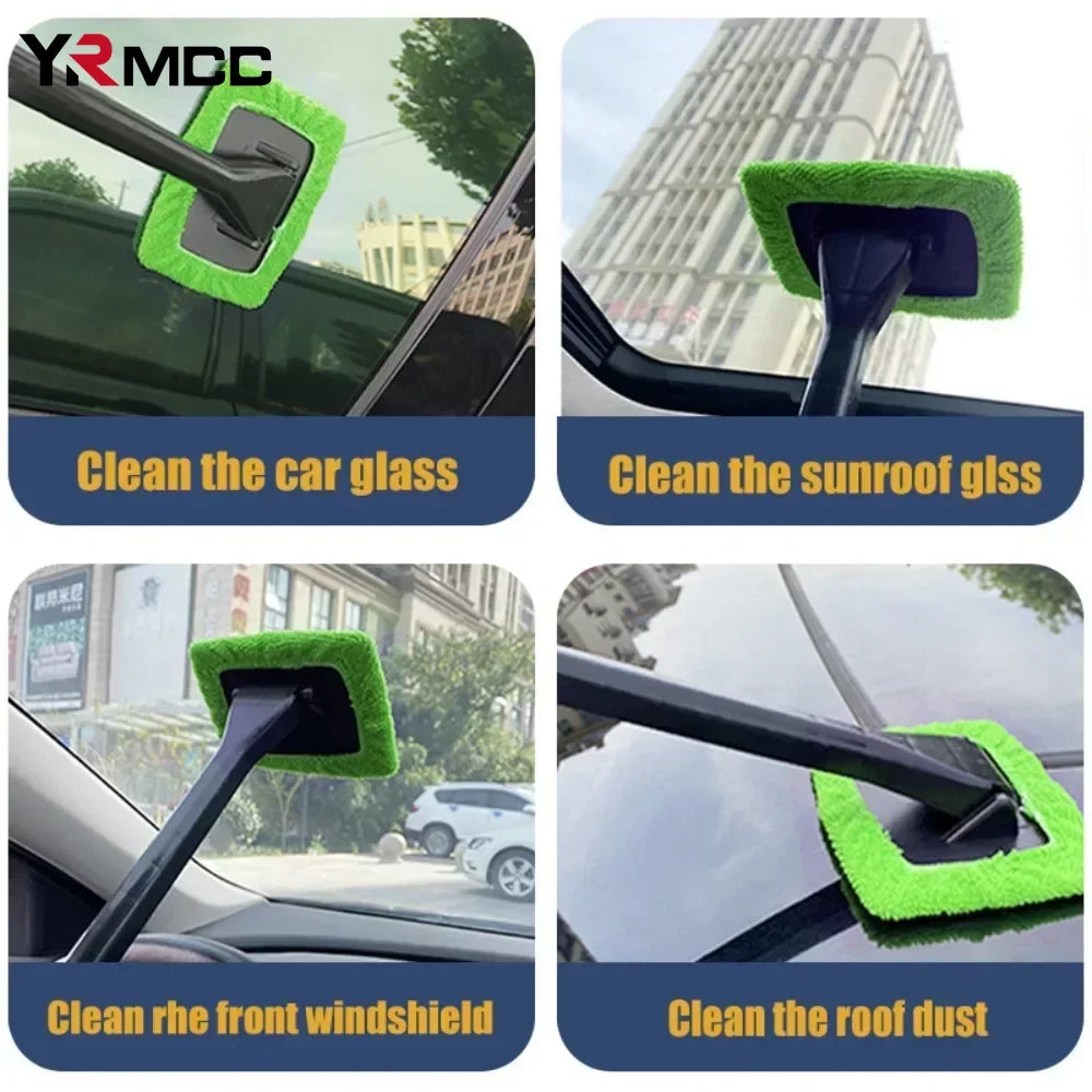 Car Window Cleaning Brush Windshield Wash Tool Inside Interior Long Handle Cleaner Brush Kit Wash Tools for Auto Accessories
