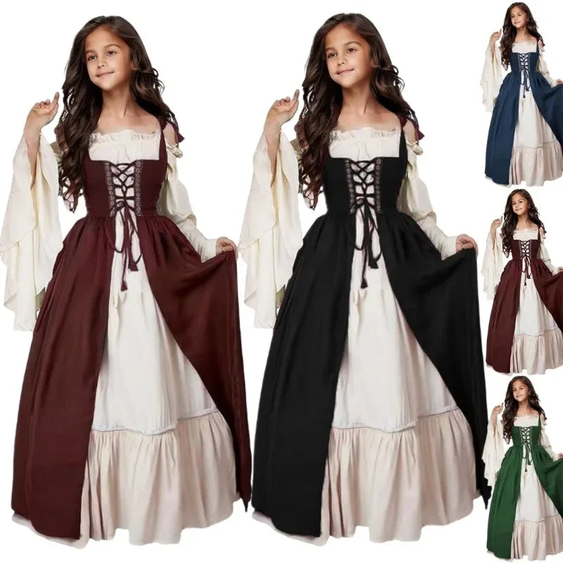 Renaissance Medieval Dress - Gothic Lace-Up Ball Gown for Women,Halloween Costume,Historical Cosplay,Themed Party Elegant Dress