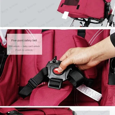 Twin Baby Stroller  Foldable, Two-way  Multifunctional Twin Baby Stroller,High View Baby Stroller Adjustable Armrests