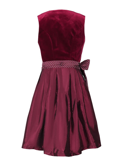 Women Midi Red Costume Dress Oktoberfest Beer Maid Women Dirndl Dress with Lace Apron Fashion Halloween