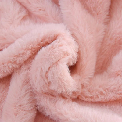 2pc/Set  Long Sleeve Cute Rabbit Hoodie Jacket Winter Plush Bow  | Baby Girl Clothes| Children 0-3years