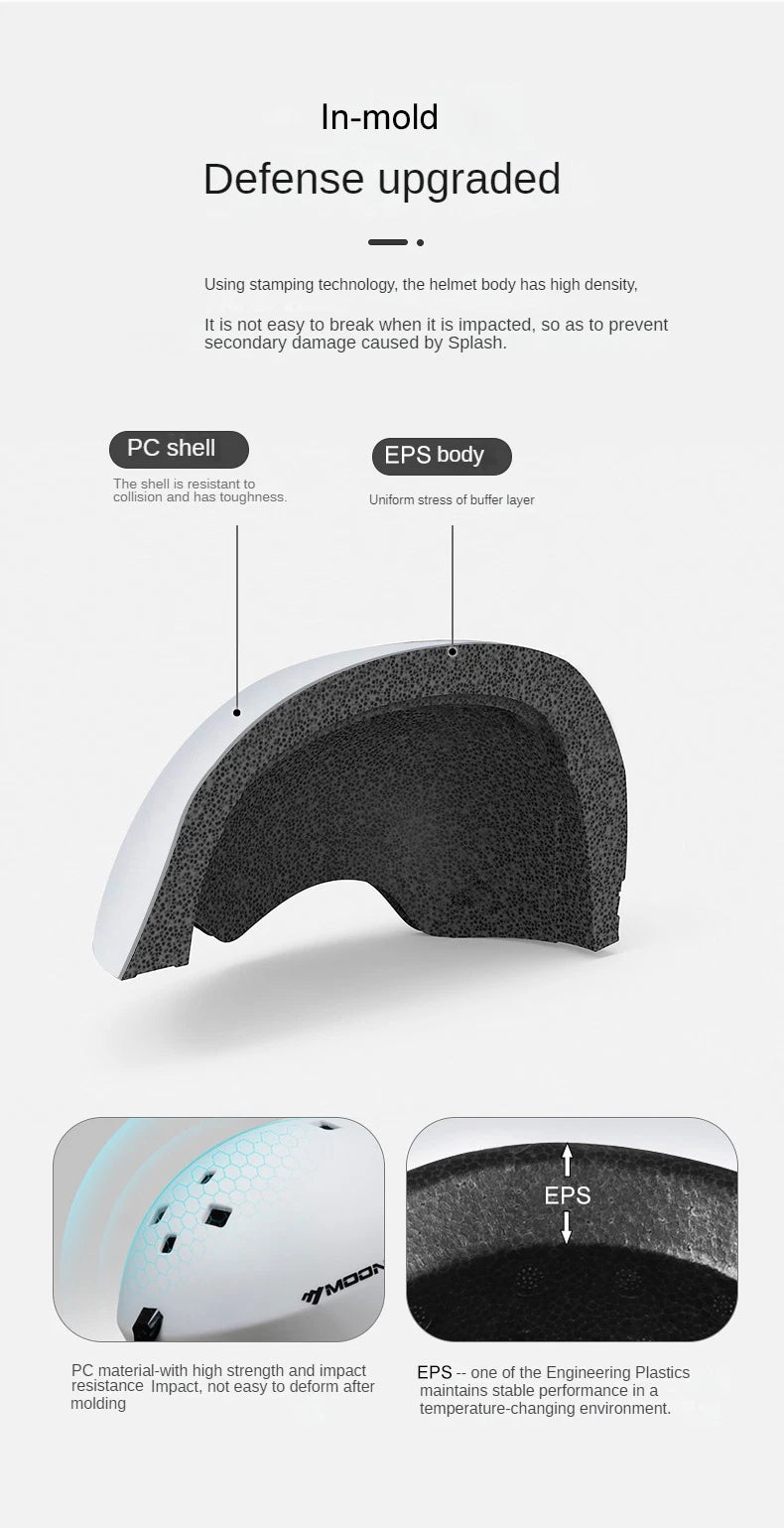 Motorcycle Helmet CE/ASTM Certified One-Piece PC+EPS Helmet with Goggles, Suitable for Skiing, Snowboarding, Outdoor Sports